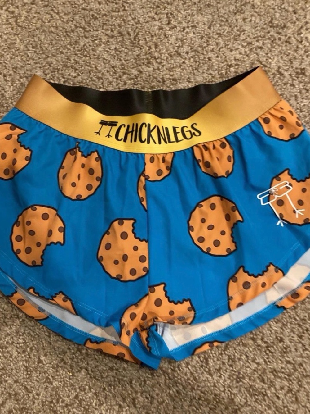 ChicknLegs Women's Blue Cookie-Print Athletic Shorts